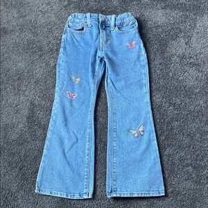 Old Navy Girls Butterfly Jeans | Flare Leg | Size 8